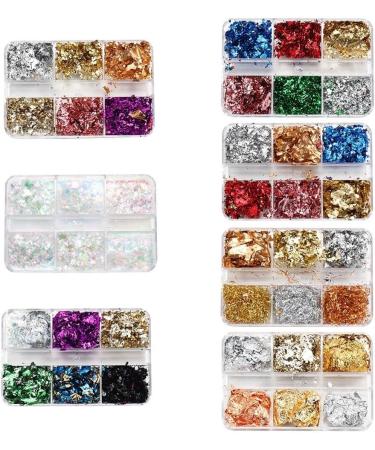 Nail Glitter Nail Art Decor Ultra-thin Aluminum Sequins Irregular Spangles Gold Glitter Flakes Nail Gold Foil(2) - Buy Online on GoSupps.com