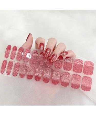 Glam Gelz Nail Sticker Semi Cured Gel Nail Strips Long Lasting Gel Nail Stickers Peel And Stick Nails Long Lasting Self-Adhesive Gel Nail Stickers (68)