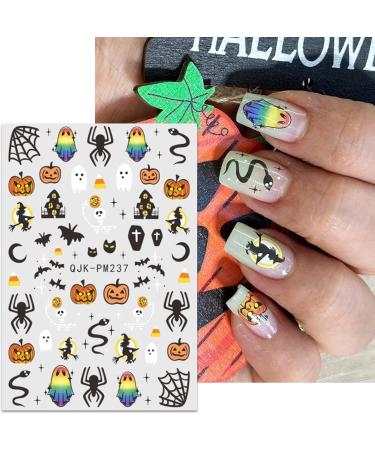 JMEOWIO 9 Sheets Halloween Nail Art Stickers Decals Self-Adhesive Cute Ghost Flower Star Nail Supplies Nail Art Design Decoration Accessories - Buy Online on GoSupps.com