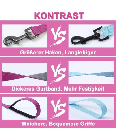 Demigreat Long Dog Leash - 1.5m/3m/5m Robust Training Line with Padded Handle - Ideal for Small to Large Dogs - Violet - Buy Online on GoSupps.com