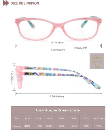 HEEYYOK Women's 2.5x Colorful Reading Glasses - Lightweight Comfortable Readers for Small Faces - Durable Spring Hinge - 5 Pack Mix Colors - Buy Online on GoSupps.com