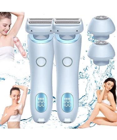 Duskofficial Razor Dusk Razor for Women Glide Pro 3.0 Razor Dusk Glide Pro 3.0 Shaver Dusk Shave The Glide Pro 3.0 Razor Dusk Dusk Official Electric Razor Wet & Dry Shaver (2Pcs-Blue)