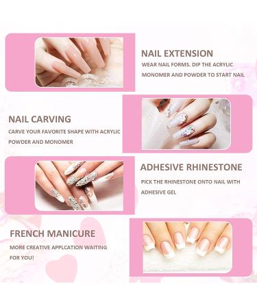 Acrylic Nail Kit: 6 Colors Powder & Liquid Set with Brushes and Forms - Professional & Beginner Acrylic Nail Extension Set - Buy Online on GoSupps.com
