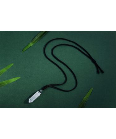 XIANNVXI Healing Crystal Necklace - Hexagonal Point Pendant, Natural Clear Quartz Gemstone, Adjustable Rope Reiki Jewelry for Men and Women - Buy Online on GoSupps.com