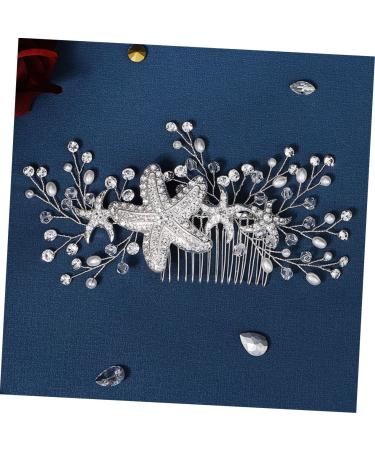 MAGICLULU Starfish Side Hair Comb Tiara Bride Hairpiece Wedding Headpiece Hair Combs for Wedding Beach Hair Accessories Wedding Hair Accessories for Brides Sweet Headband Bridesmaid Alloy - Buy Online on GoSupps.com