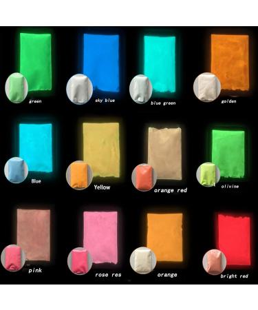 Glow in The Dark Pigment Powder 12 Colors - Non-Toxic Luminous Dye for Resin, Acrylic Paint, Slime, Nails, Halloween Party - Long Lasting & Skin Safe - 0.35oz Each - Buy Online on GoSupps.com