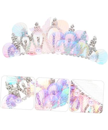 FRCOLOR Rhinestone Tuck Comb Girls Crown Hair Comb Girls Hair Comb Headdresses for Women Hair Comb Clip for Girl Hair Roller Clips Wig Women Crown Hairpiece Mermaid Metal Baby Issue Card - Buy Online on GoSupps.com