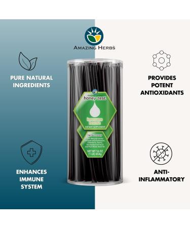 Amazing Herbs Raw Natural Honey - Herbal Honey Infused with Echinacea, Elderberry, Garlic, Eucalyptus Extracts & Pure Black Seed Oil, Non GMO, Gluten Free - Honeyzest Immune Boost Straws, 100 Count - Buy Online on GoSupps.com