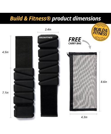 Adjustable Wrist & Ankle Weights for Men & Women - 2 Set 0.5kg Each | Perfect for Running Yoga Dance & Strength Training | 1kg Black - Buy Online on GoSupps.com