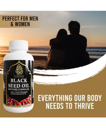 Premium Black Seed Oil Capsules 3X% Thymoquinone 1000mg (120 Capsules) - Cold Pressed Black Cumin Seed Oil Nigella Sativa Supplement - Buy Online on GoSupps.com