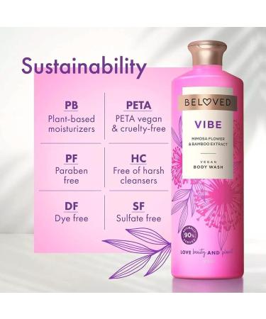 Beloved Vegan Body Wash - Luxurious Hydrating Cleanser with Mimosa Flower & Bamboo Extract (18oz - Buy Online on GoSupps.com