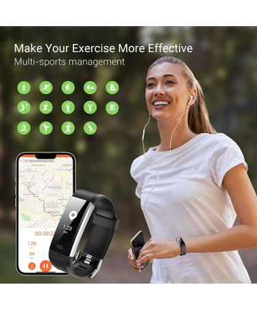 Eurans Fitness Tracker with Heart Rate & Sleep Monitor - Activity Tracker for Men & Women - Message Reminder, Step Counter, Pedometer Watch in Black - Buy Online on GoSupps.com