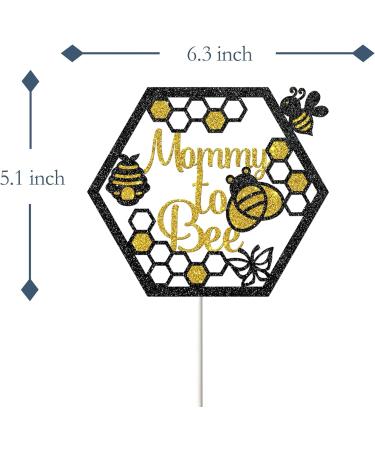 Tenhaisi Mommy to Bee Cake Topper - Bee Theme Birthday/Baby Shower/Gender Reveal Party Decorations - Pregnant Baby on the Way about to Pop Cake Decorations - Gold&Black Glitter Cake Topper - Buy Online on GoSupps.com