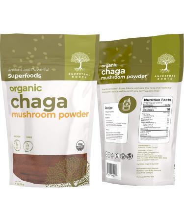 Organic Chaga Mushroom Powder - 100% Pure USDA Certified 4oz - Buy Online on GoSupps.com