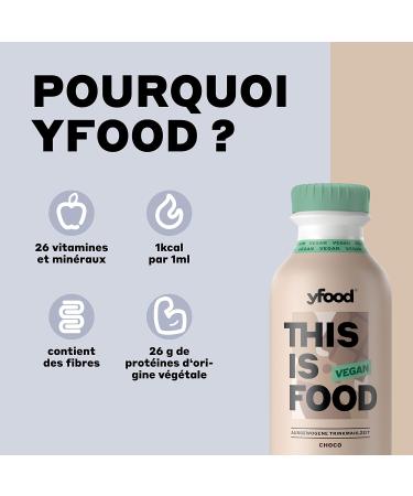 yfood Vegan Choco | ready-to-drink meal | THIS IS FOOD | meal replacement | 34g protein 26 vitamins and minerals (12 x 500ml) - Buy Online on GoSupps.com