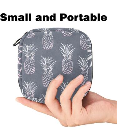 Javenproeqt Portable Women's Binding Bags - Menstrual Cup Pocket & Pads for Teens | Stylish Pineapple Gray Multicolored - Buy Online on GoSupps.com
