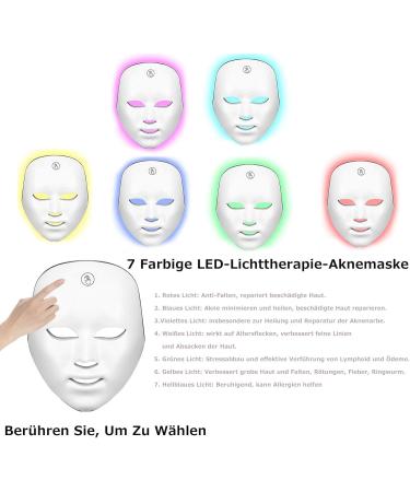 7 Color LED Light Face Mask - Touch Control Therapy Acne Treatment LED Mask Wrinkle Removal Anti-aging Skin Rejuvenation for Daily Skin Care - Buy Online on GoSupps.com