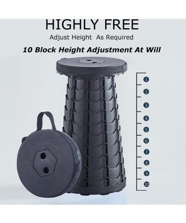 VSSOLO Upgraded Portable Folding Stool  Camping Retractable Seat for Adults Outdoor  Travel  Barbecue  Fishing  Waiting in Line Lightweight Chair 2023 Second Generation Black - Buy Online on GoSupps.com