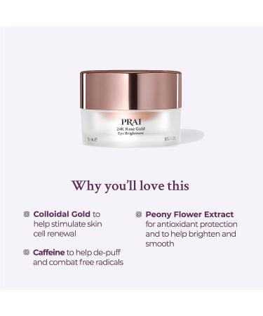 PRAI Beauty 24K Rose Gold Eye Brightener 0.5 Oz - Cruelty Free Formula - Buy Online on GoSupps.com