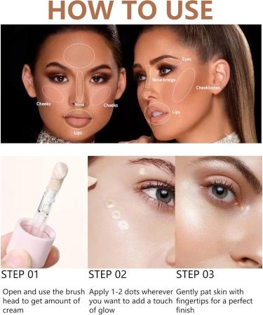 Highlighter Beauty Wand Shimmer Liquid Face Body Highlighter Makeup Stick Lightweight Waterproof Cream Contour Face Glowing Illuminator Makeup Pen for Women Girl- 01 Moonlight 01# Moonlight - Buy Online on GoSupps.com
