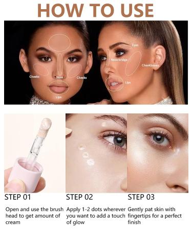 Shimmer Liquid Highlighter Beauty Wand - Waterproof Glowing Illuminator Makeup Stick for Face & Body - 01 Moonlight - Buy Online on GoSupps.com