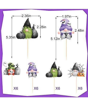 Halloween Gnomes Cupcake Toppers Halloween Birthday Cake Picks Cupcake Decorations for Halloween Baby Shower Halloween Party Decorations supplies 24Pcs - Buy Online on GoSupps.com