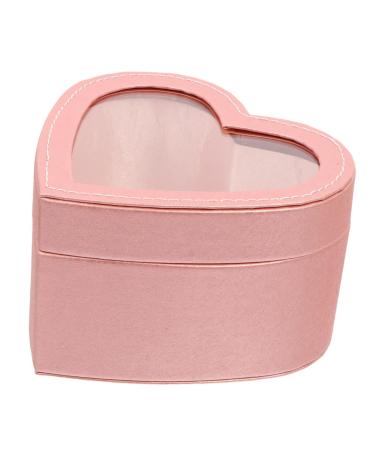 SKISUNO Heart Shape 1pc Heart Shaped Window Box Clear Acrylic Boxes Valentines Day Flower Wrapping Case Christmas Paper 1 count (Pack of 1) Pink