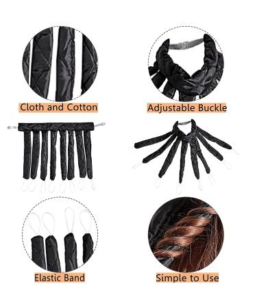 Octopus Design Heatless Hair Curlers Headband - Overnight Lazy Curling Rod for Long & Medium Hair - Black - Buy Online on GoSupps.com
