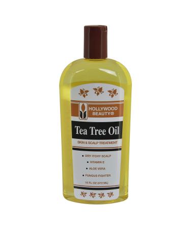Hollywood Beauty Tea Tree Oil  16oz Bottle  Hair  Skin & Scalp treatment  Moisturizes dry  itchy scalp  Hair Hot Oil Treatment  Vitamin E & Aloe and a Fungus Fighter