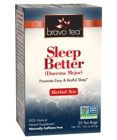 Bravo Tea Sleep & Renew Herbal Tea Caffeine Free, 20 Tea Bags