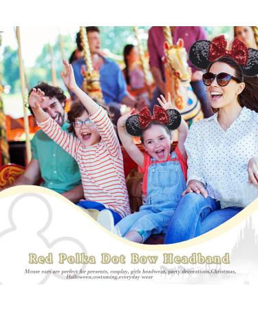 Shiny Sequin Mouse Ears Headband for Women, Girls & Kids - Black Red Glitter Hair Accessories for Princess Parties, Cosplay & Holidays - Cute 1 Pc - Buy Online on GoSupps.com