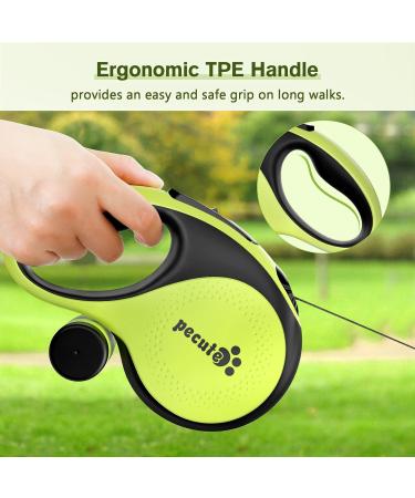 Pecute 3m Dog Leash | Eco-Friendly Roller Linen with Feces Bag Holder 360 Extension Anti-Slip Handle & Quick Brake for Dogs Up to 15kg - Buy Online on GoSupps.com
