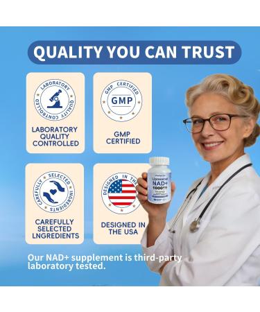 Advanced Liposomal NAD+ 1000mg 10-in-1 NAD Blend with Resveratrol Glutathione & Astaxanthin - Support Cellular Health Stamina & Healthy Aging NAD Supplement for Women and Men 60 Capsules - Buy Online on GoSupps.com