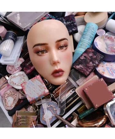 5D Makeup Practice Face with Stand Ideal for Eyebrows Eyelashes Eyeshadow Full Face Makeup Easy to Clean (Yellow Skin) - Buy Online on GoSupps.com