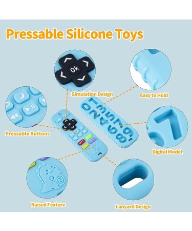 2-Pcs Silicone Baby Teething Toys  Silicone Teethers for Babies  Remote Control Shape Teething Toys  Chew Toys for Boys and Girls Teether Early Educational Sensory Toy Pink Blue - Buy Online on GoSupps.com