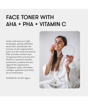 Sane Brightening Toner with AHA + PHA + Vitamin C | Rejuvenating & Moisturizing Toner for Hypersensitive Skin | 3.38 fl oz - Buy Online on GoSupps.com