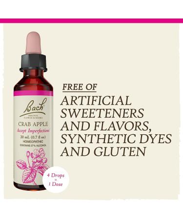 Bach Original Flower Remedies Crab Apple 20mL: Natural Homeopathic Essence for Holistic Wellness, Stress Relief, and Accepting Imperfections - Vegan - Buy Online on GoSupps.com
