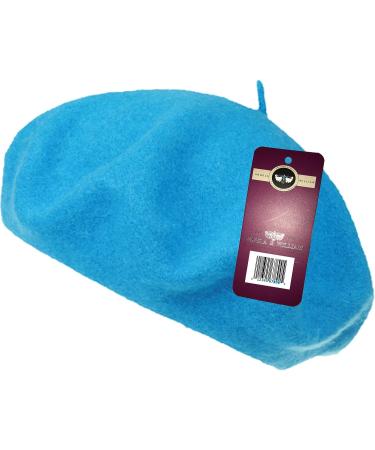 Winter 100% Wool French Art Basque Beret Tam Beanie Hat Cap in Turquoise - Buy Online on GoSupps.com