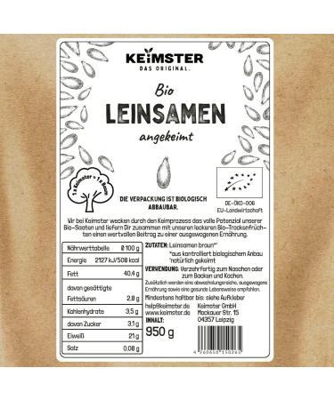 Organic Brown Flax Seeds 950g Rich in Fiber & Omega-3 | EU BIO Agriculture | Plastic-Free Packaging - Buy Online on GoSupps.com