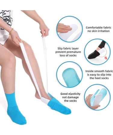 Easy Sock Helper Tool for Seniors Disabled Pregnant & Diabetic - Blue Sock Aid for Effortless Dressing - Buy Online on GoSupps.com