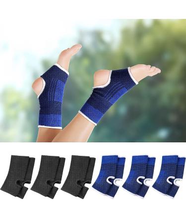 6 Pairs Kid Compression Ankle Brace for Plantar Fasciitis & Sprained Ankle - Blue & Black - Buy Online on GoSupps.com