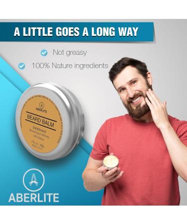 Aberlite Beard Balm - Sandalwood Scent | Natural Ingredients | 2oz | International Shipping Available - Buy Online on GoSupps.com