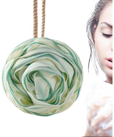 Bath Sponges for Shower Large Rose Bath Sponge - Skin Friendly Women & Men Body Scrubber Soft Shower Balls for Home Bathroom Apartment Green - Buy Online on GoSupps.com