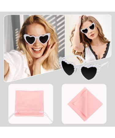 White Bride Sunglasses - Heart Glasses for Bachelorette Party | Bridesmaid Gifts & Accessories - Buy Online on GoSupps.com