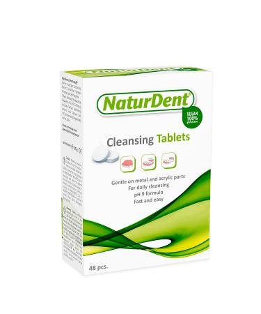 NaturDent Denture Cleaner Tablet - Removes Stains, Plaque, and Odor from Full & Partial Dentures, Prosthesis, and Braces - Buy Online on GoSupps.com