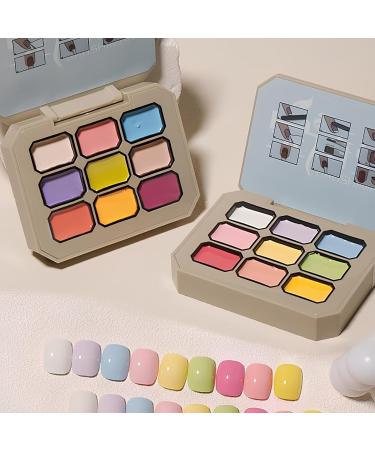 Creamy Colorful Nail Polish Set Solid Cream Gel Polish Set Nine-Square Grid Solid Gel Glue Nail Polish Glue Set Long Wear Nail Polish Kit for Women Girls - Buy Online on GoSupps.com