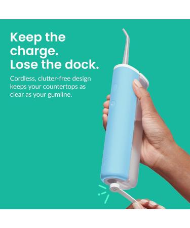 Buy Quip Water Flosser - Cordless Teeth Cleaner Adjustable Pressure & 360 Tip - Sky Blue - International Shipping Available - Buy Online on GoSupps.com