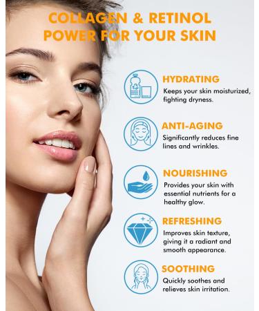 Retinol Collagen Face Moisturizer Anti Aging Moisturizer for Face Day & Night Skin Tightening Cream Anti Wrinkle Cream Women & Men - 60ml - Buy Online on GoSupps.com