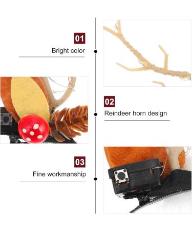 FRCOLOR 2 Pairs Christmas Glow Barrette Cosplay Headbands Christmas Hair Accessories Head Bands for Womens Hair Dress for Girls Xmas Party Hair Clips Resin Alligator Clip Elk Horns Miss - Buy Online on GoSupps.com