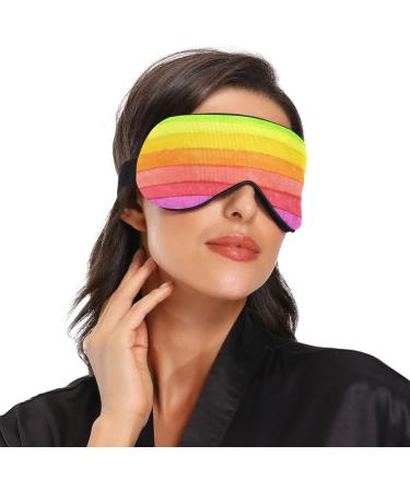 Haskirky Light Blocking Eye Mask for Deep Sleep - Breathable and Adjustable for Travel, Yoga, and Meditation - Men and Women - Striped Watercolor Design - Buy Online on GoSupps.com